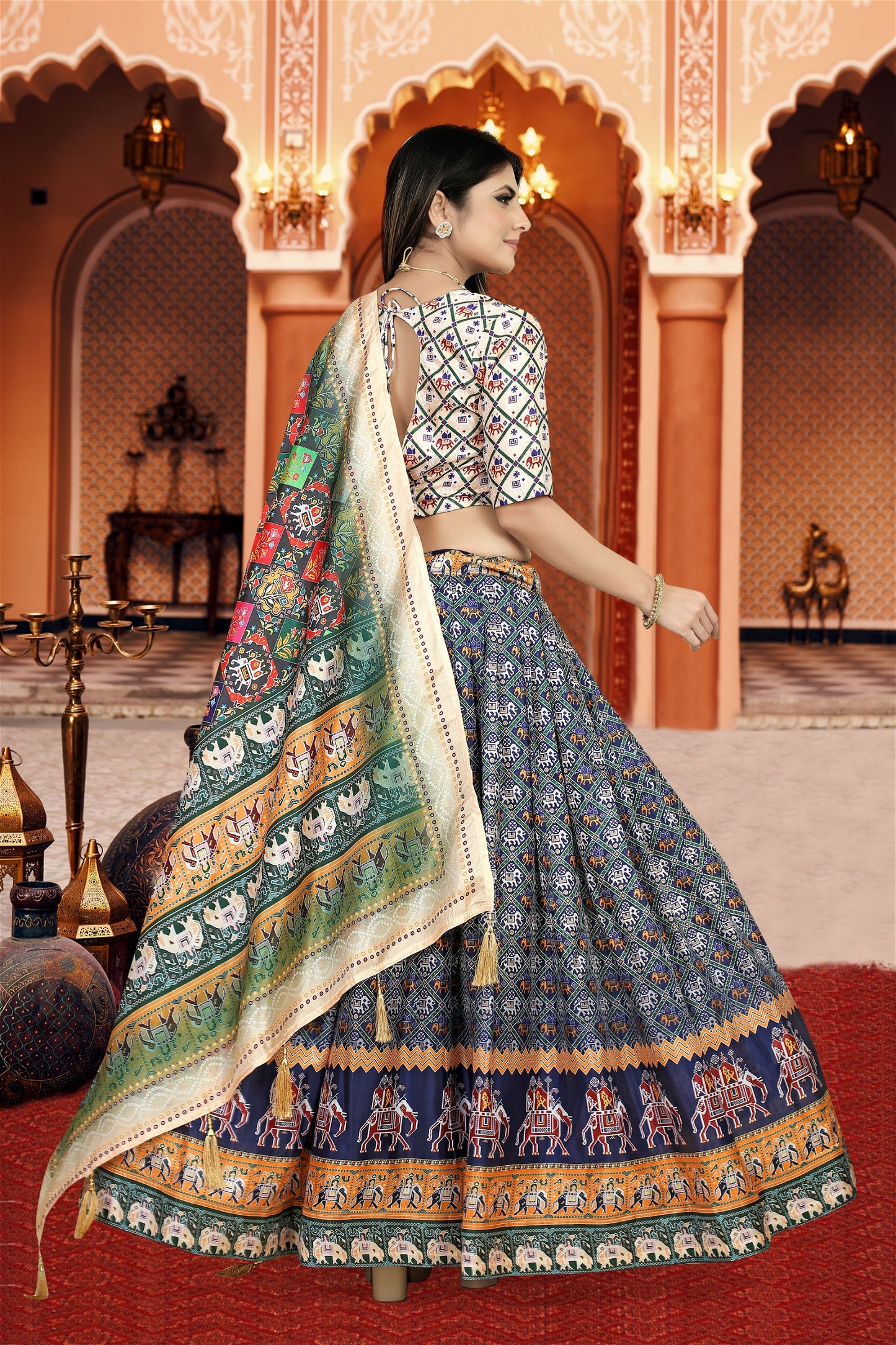 Patoda Printed Attractive Fancy Lehenga Choli With Dupatta For Women