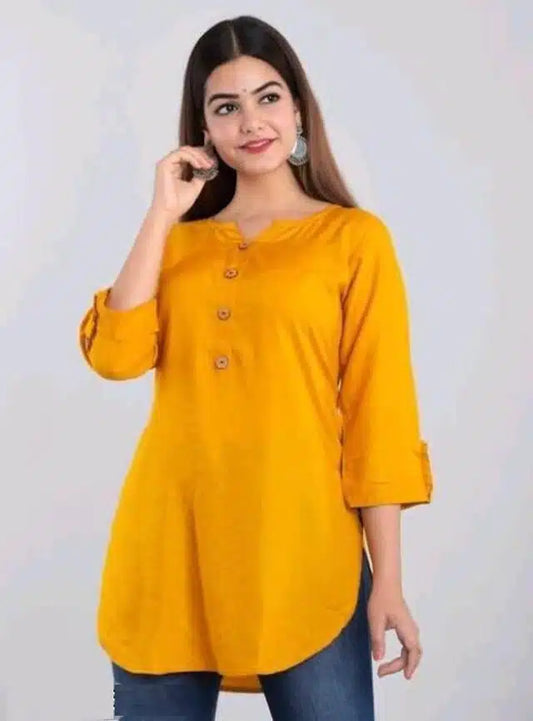 Kurti for Women (Yellow, S)