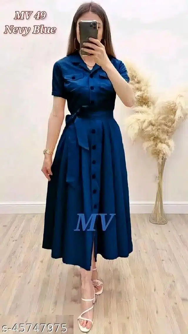 Dresses for Women (Navy Blue, S)