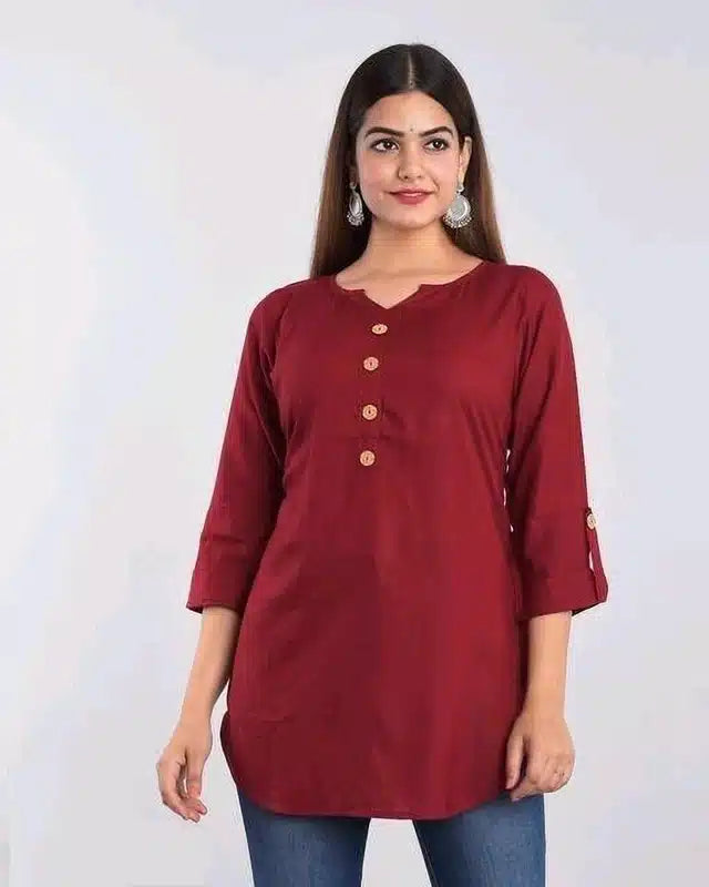 Kurti for Women (Maroon, S)