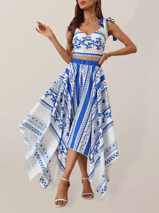 Women's bohemian style camisole and skirt two-piece set KC Global