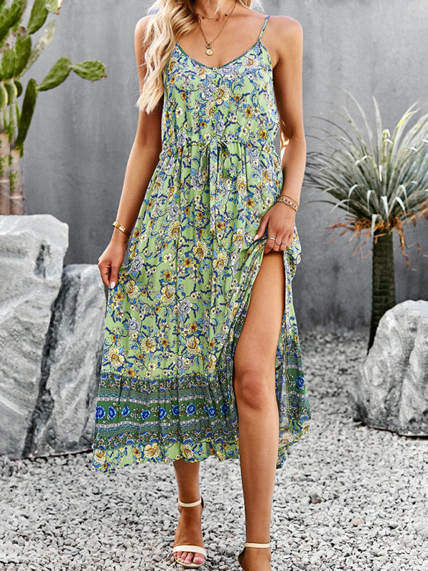 Free Spirit Slit Suspender Bohemian Dress KC Global