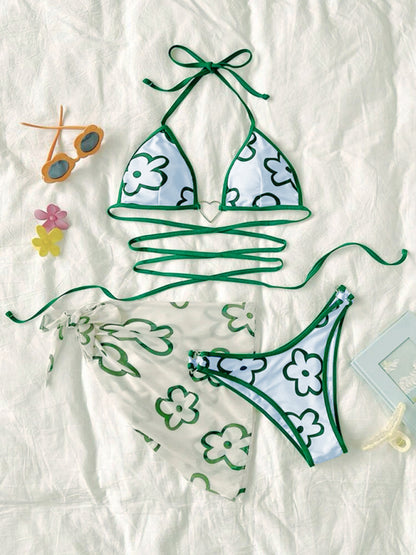 Three Pack Cute Floral Crossover Bikini & Beach Dress KC Global