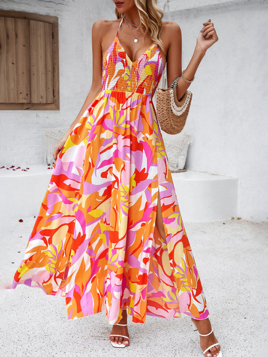 Resort Chic Backless Holiday Print Dress KC Global