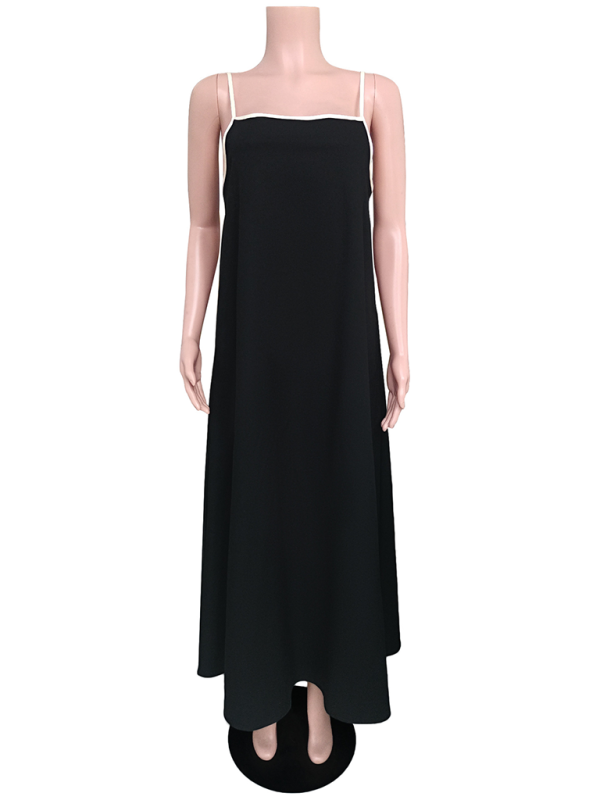 Stylish Casual Suspender Dress with Pockets displayed on a mannequin, showing the fashionable detailing and fit.