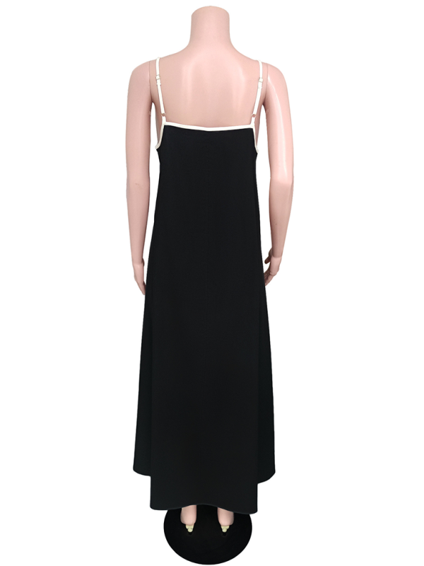 Stylish Casual Suspender Dress with Pockets displayed on a mannequin, showing the fashionable detailing and fit.