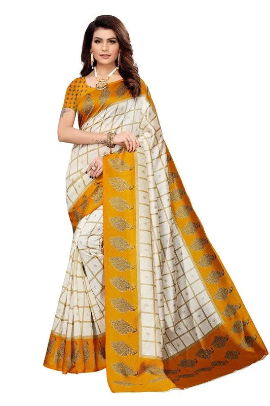 Daily Wear Printed Art Silk Saree Collection Desi Soul