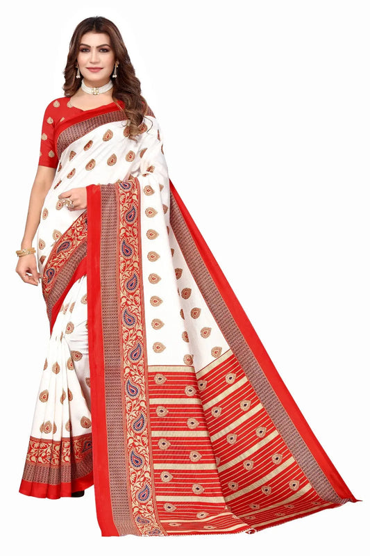 Regular Wear Printed Art Silk Saree Collection Desi Soul