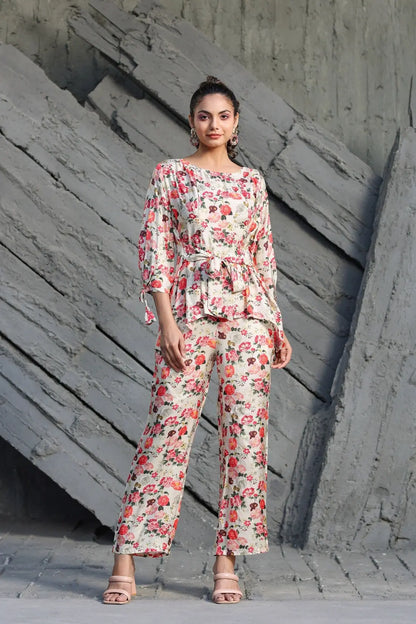 Floral Printed Co Ord Set For Women - Let Us Vogue