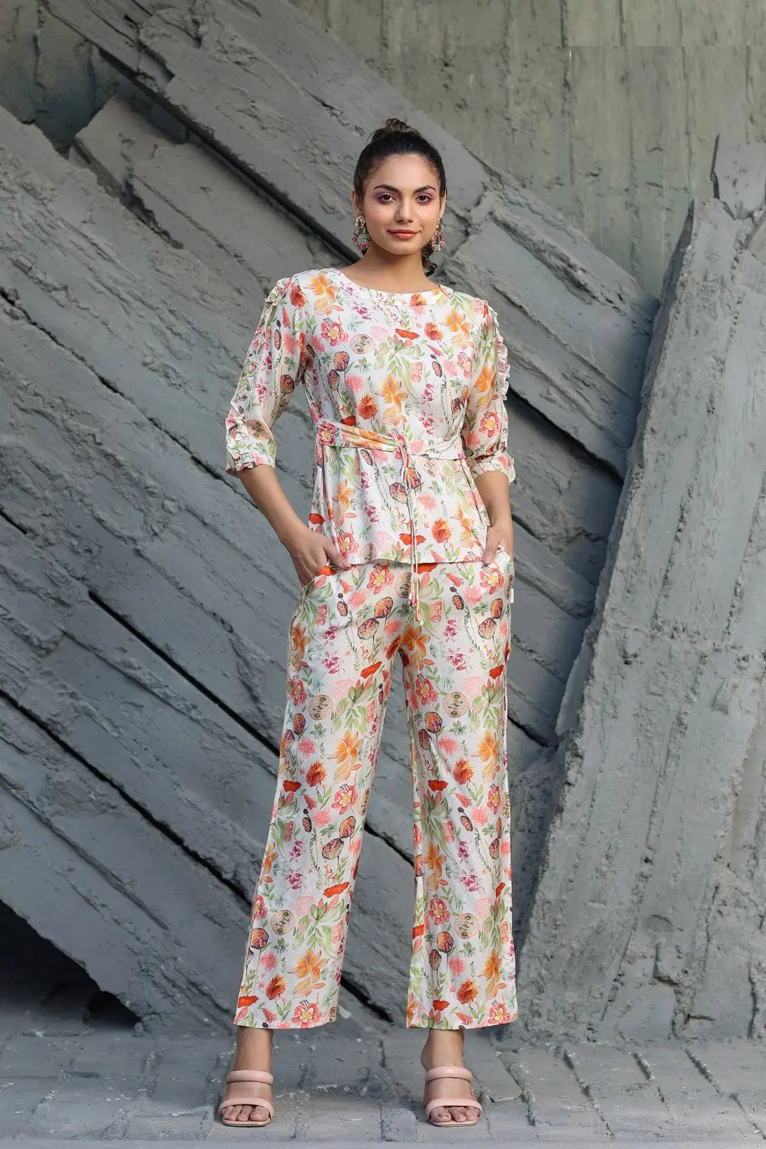 Floral Printed Co Ord Set For Women - Let Us Vogue