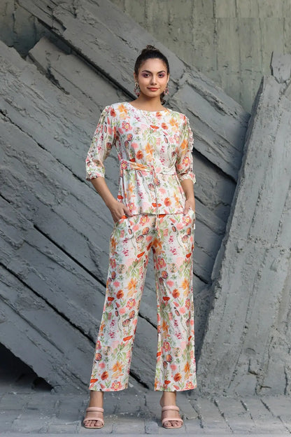 Floral Printed Co Ord Set For Women - Let Us Vogue