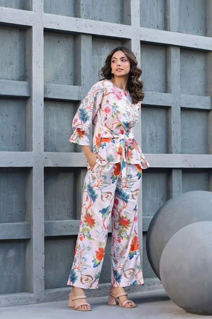 Floral Printed Co Ord Set For Women - Let Us Vogue