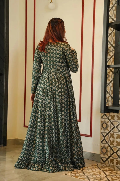 Green Wedding Style Indo Western For Women - Let Us Vogue