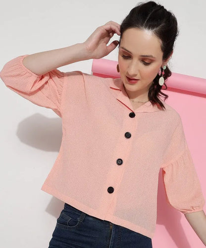 Rose Fog Georgette Casual Women's Shirt Desi Soul