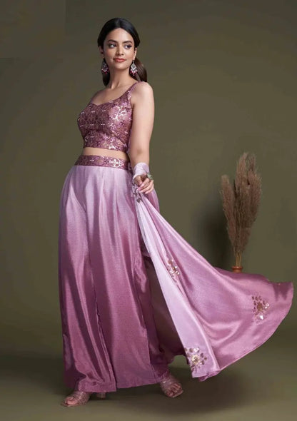 Lavender Classy Indo Western With Stylish Koti - Let Us Vogue