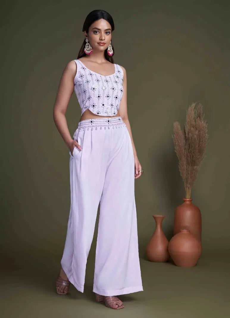 Pastel Purple Classy Indo Western With Stylish Koti - Let Us Vogue