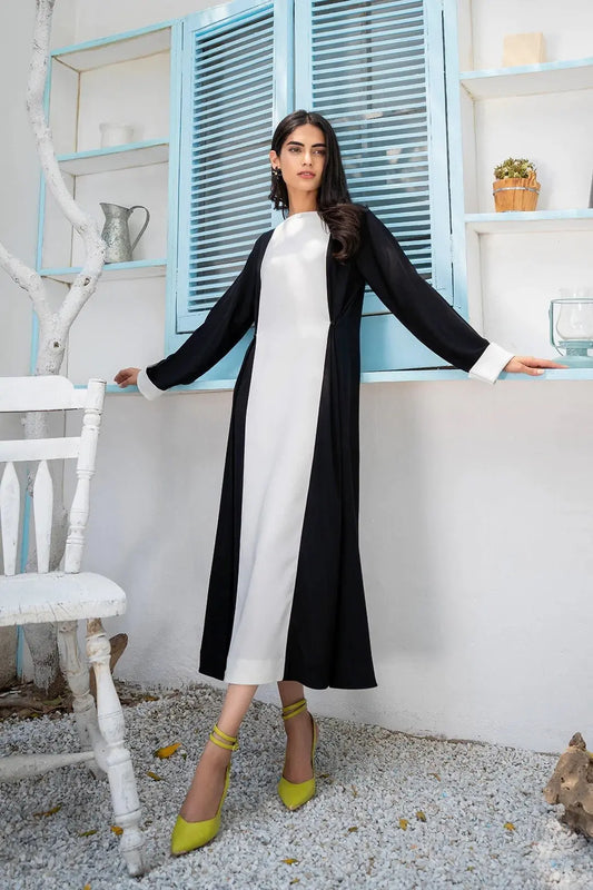 Viscose Rayon Black and White Colour Designer Dress Desi Soul