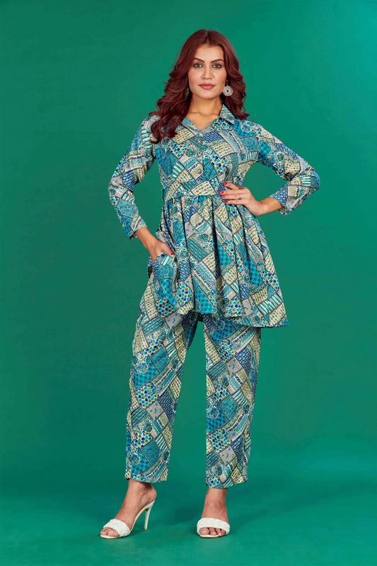 Rama Colour Cotton Printed Party Wear Co-ords Set - Let Us Vogue