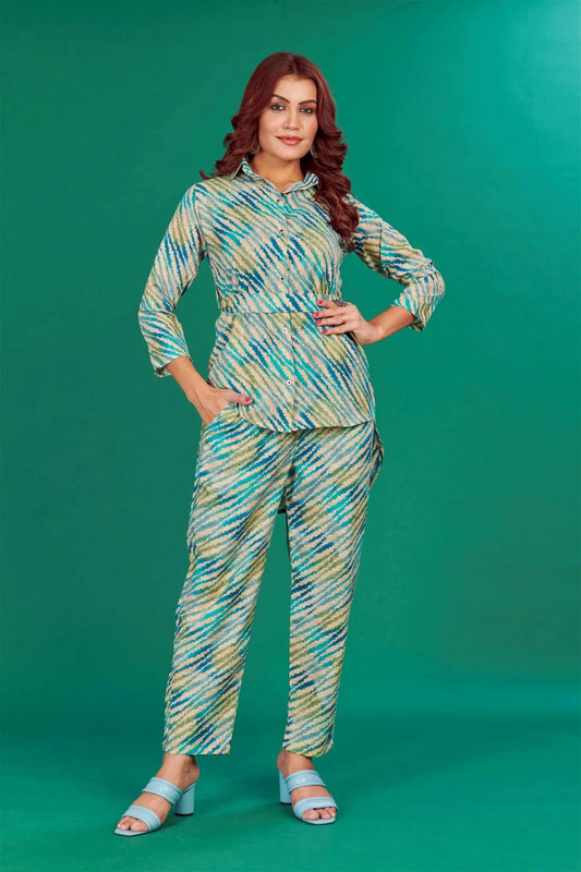 Rama Colour Cotton Printed Party Wear Co-ords Set - Let Us Vogue