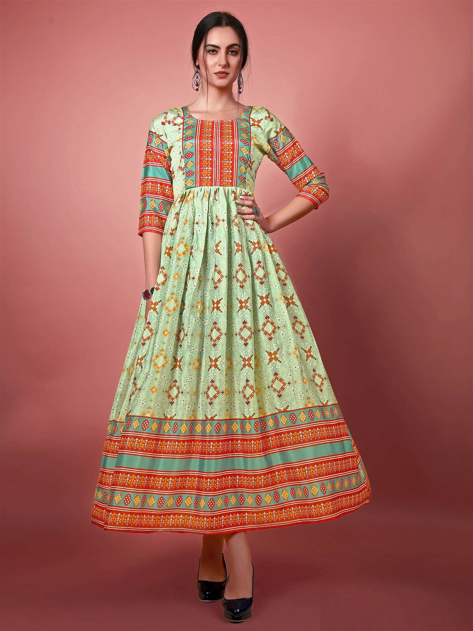 Pista Chinon Digital Printed Long Gown Desi Soul