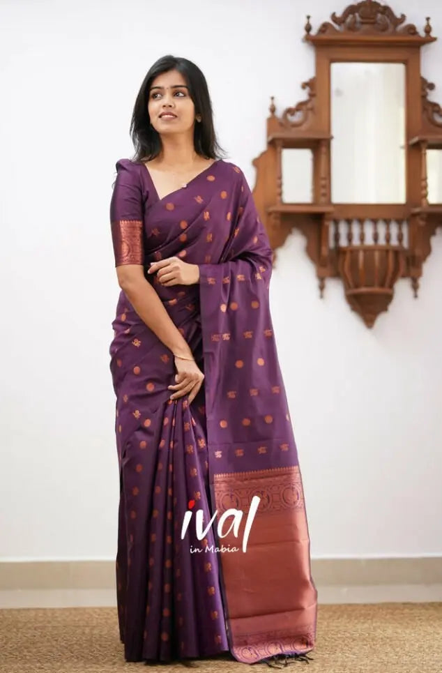 Wine Colour Beautiful And Attractive Saree Desi Soul