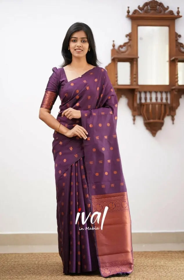 Wine Colour Beautiful And Attractive Saree Desi Soul