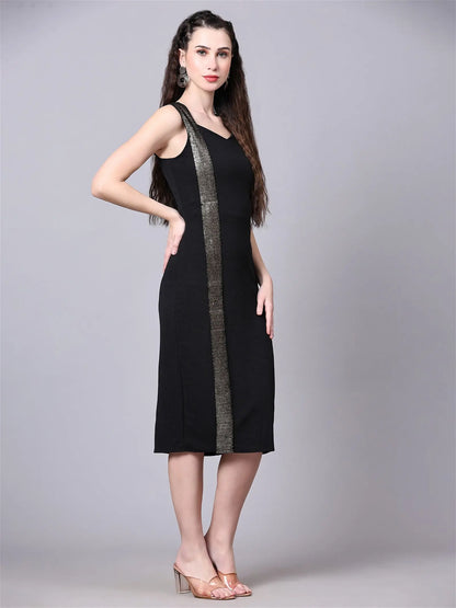 Women Bodycon Black Dress Desi Soul