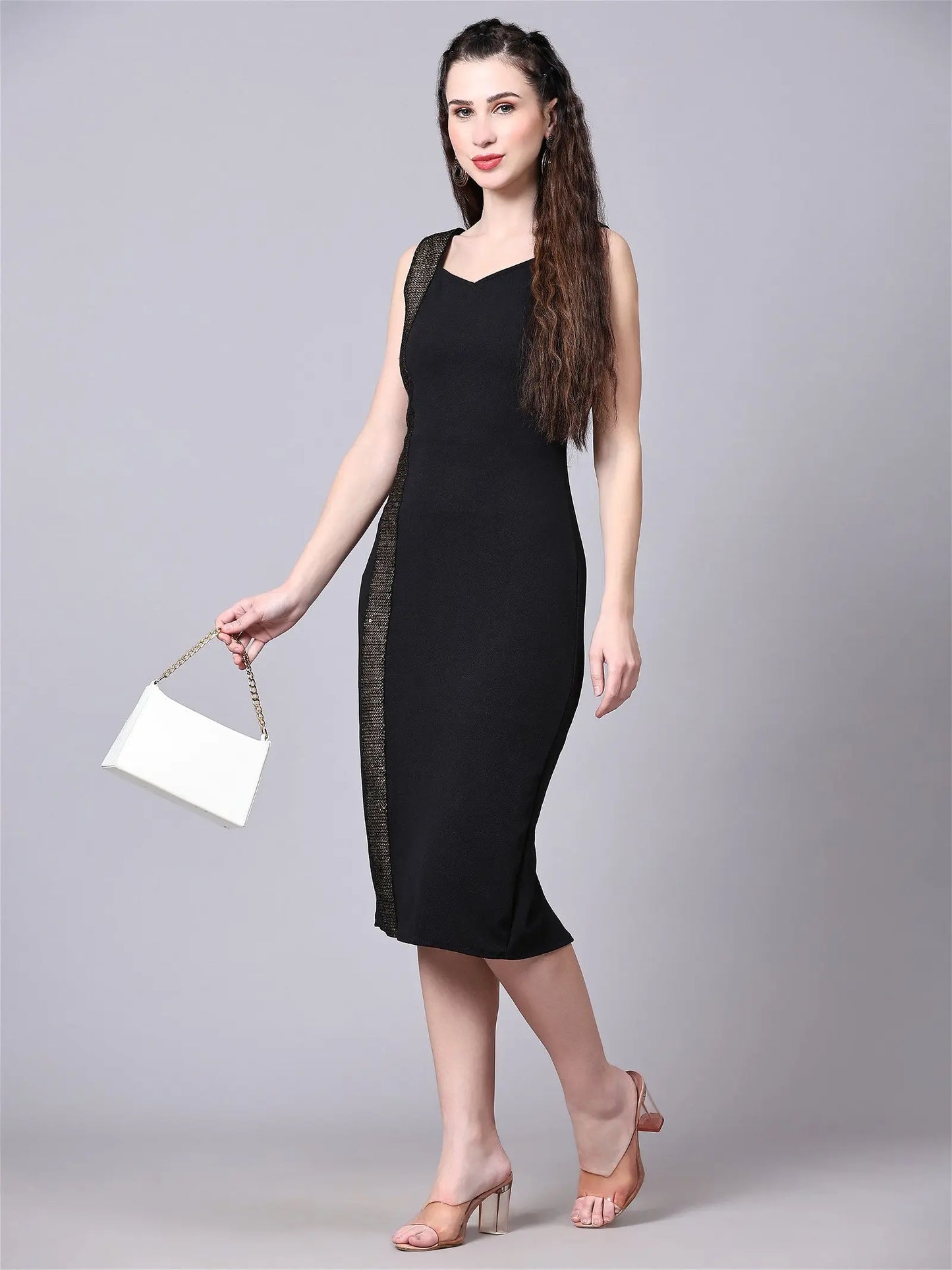 Women Bodycon Black Dress Desi Soul