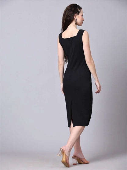 Women Bodycon Black Dress Desi Soul