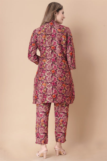 Floral Print Tunic & Pant Co-Ord Set Desi Soul