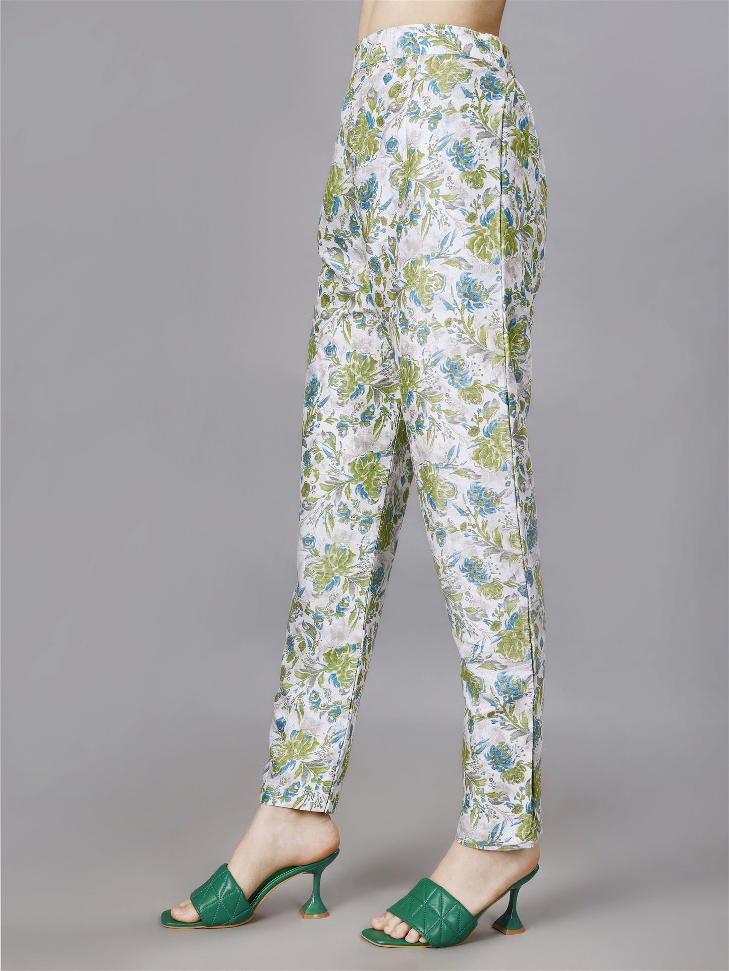 Printed Green 2-Piece Shirt & Trousers Set Desi Soul