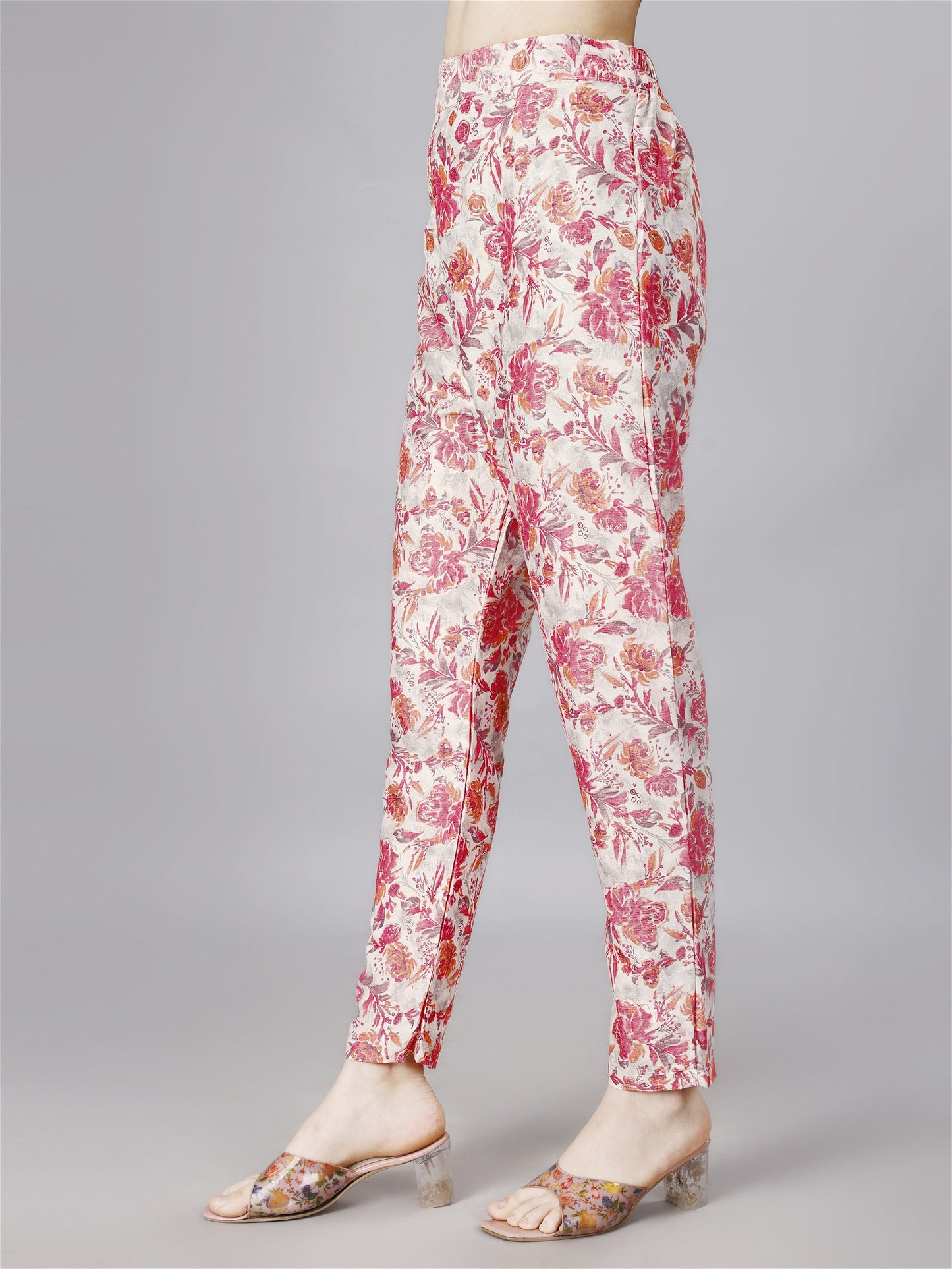 Printed Pink 2-Piece Shirt & Trousers Set Desi Soul