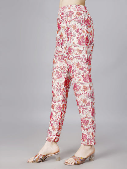 Printed Pink 2-Piece Shirt & Trousers Set Desi Soul