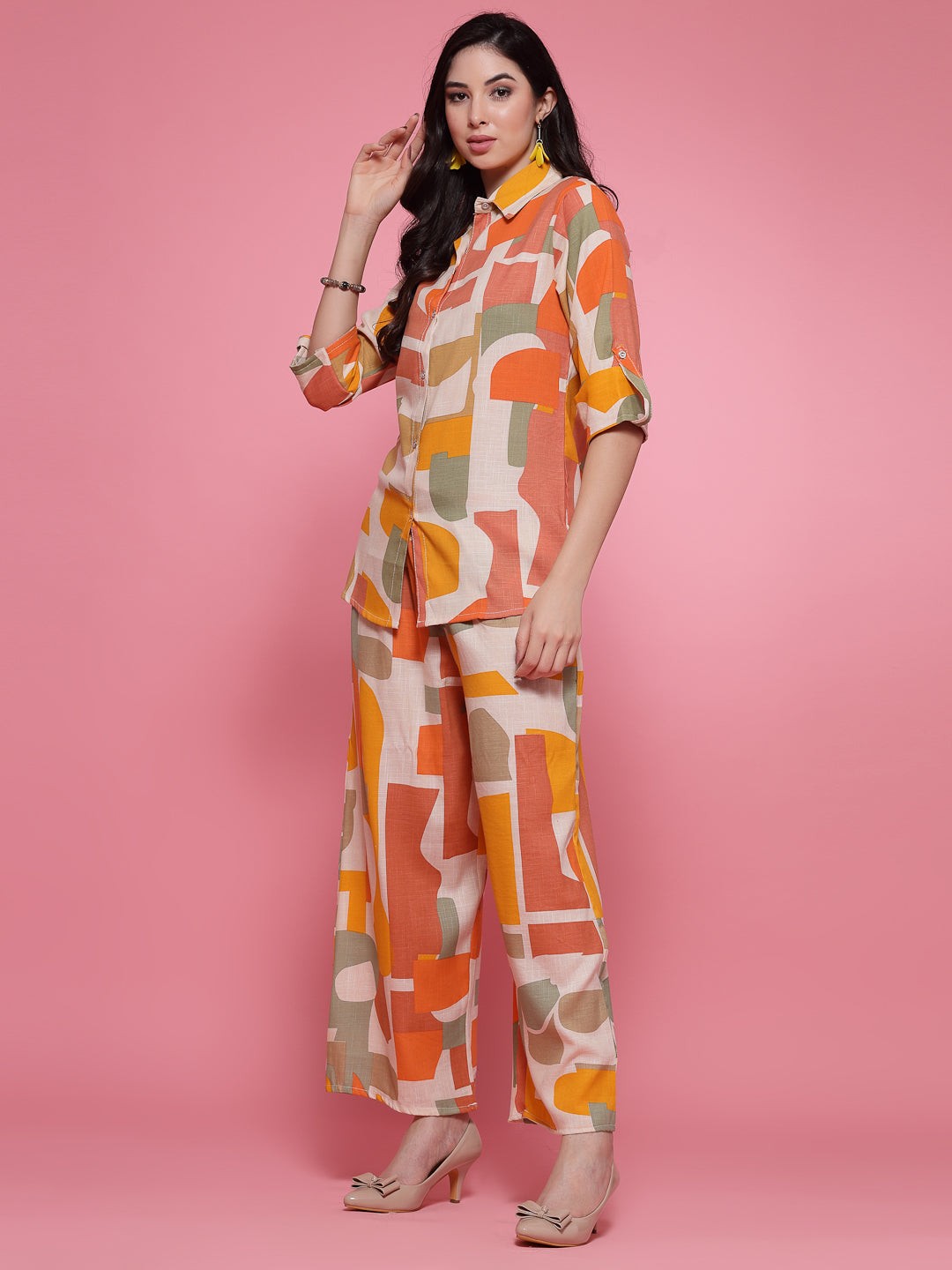 Abstract Top And Trouser Co-Ord Set Desi Soul