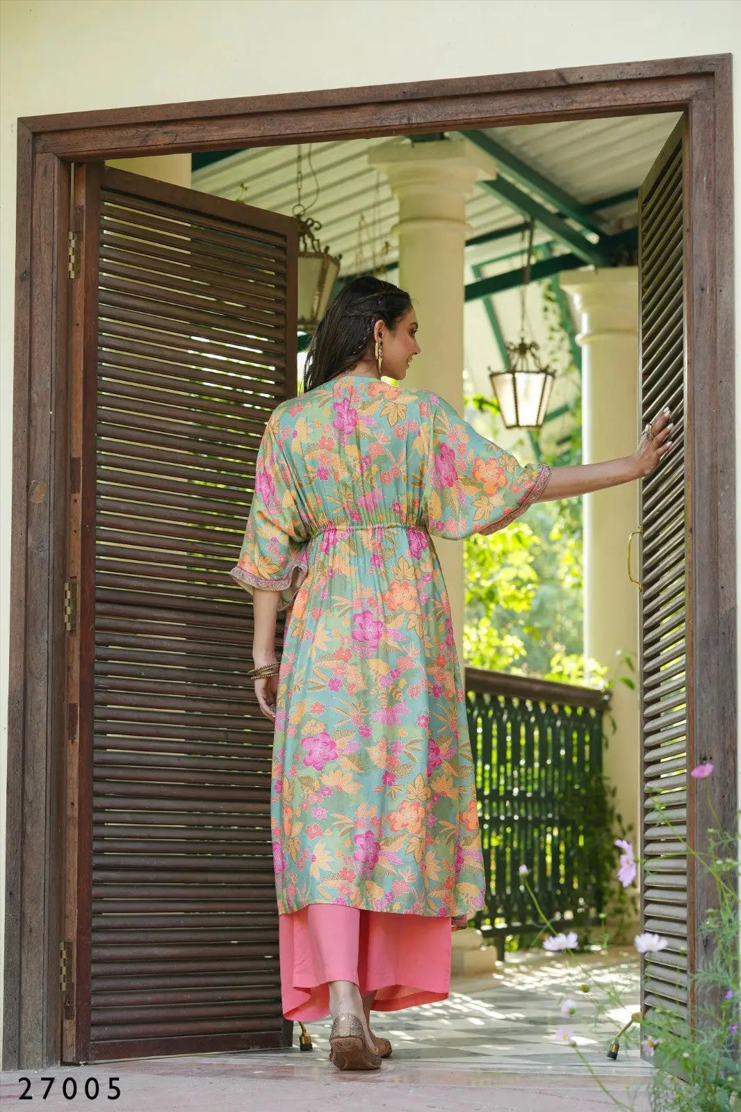 Floral Print Kaftan Tunic with Palazzo Desi Soul